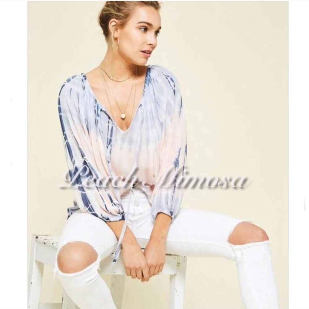Tie dye tie front top